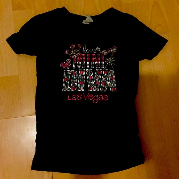 Love Mini Diva Las Vegas black cotton t-shirt. Sml - Picture 1 of 4